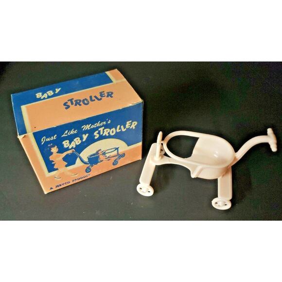 Vintage 1960's Jeryco Product Dimestore Pink Plastic Baby Stroller NOS 136 - Picture 1 of 4